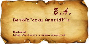 Benkóczky Arszlán névjegykártya